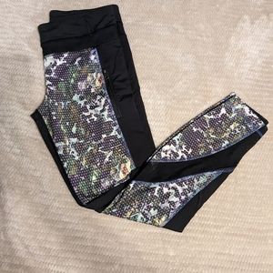 Lululemon tights black with multi color dot